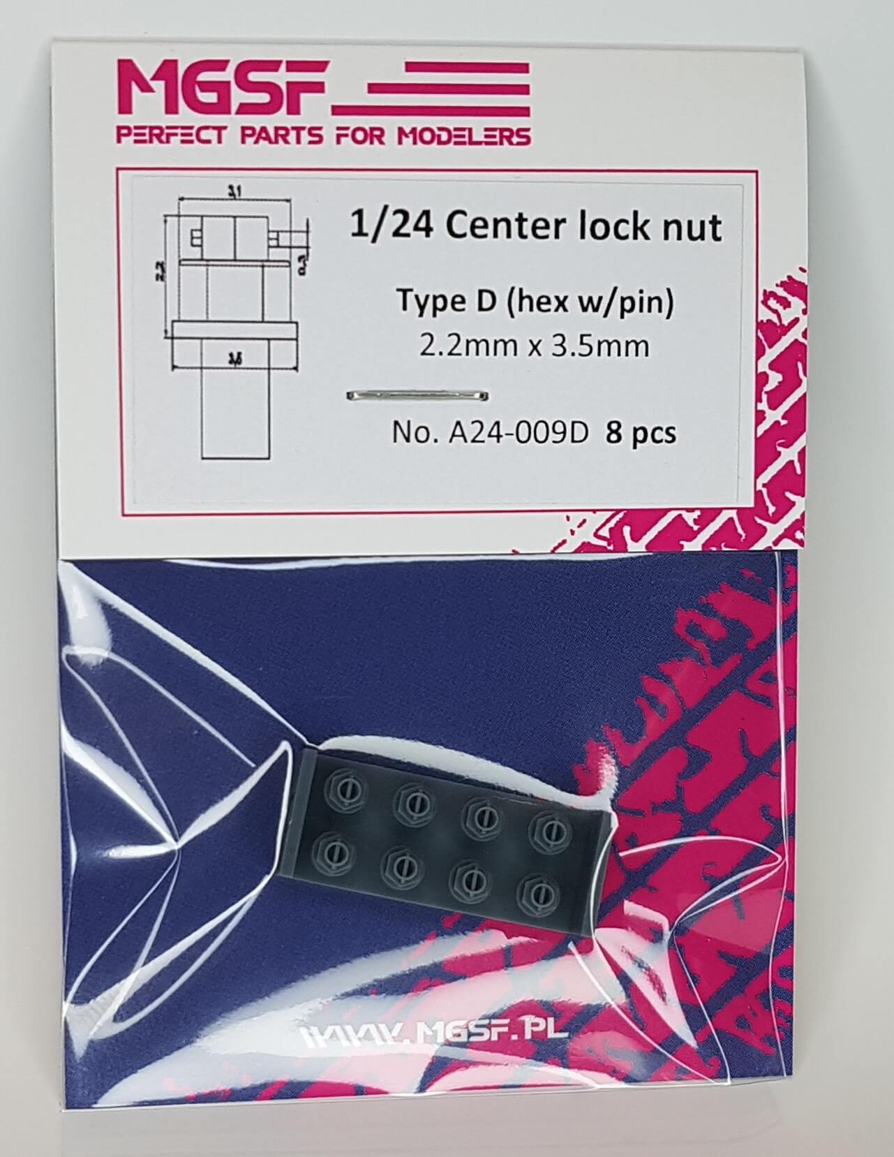 MGSF 1/24 Center lock nut - hex with pin